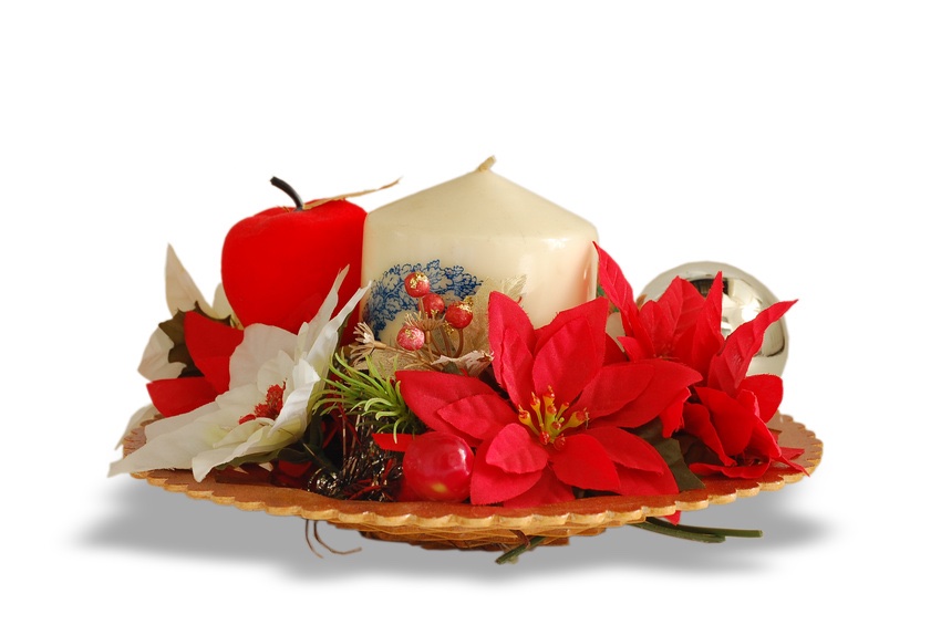christmas centerpiece white and red