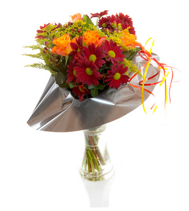 gerberas, lilies and roses